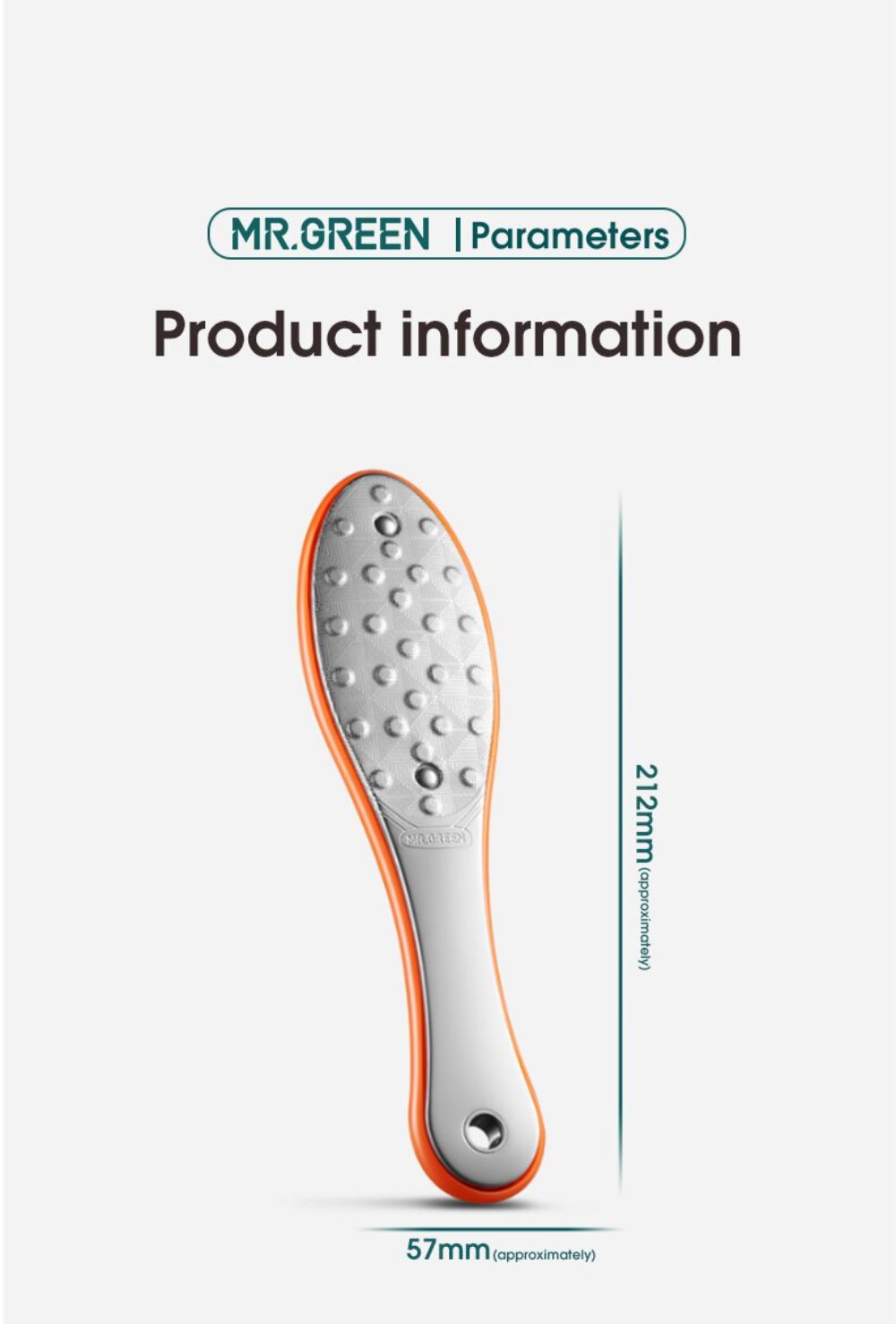 MR.GREEN Pedicure Foot Care Tools Foot File Skin Remover Professional Stainless Steel Double Sides Files