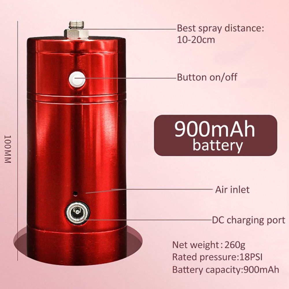 Auto Airbrush Kit Rechargeable Handheld Dual-Action Mini Air Compressor Airbrush Set with 0.4mm Nozzles, Portable