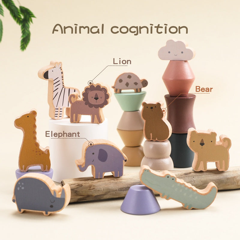 1Set Montessori Toys Busy Board Games Balancer For Children Learning Education Baby Memories Animal Shape Stacking Toys