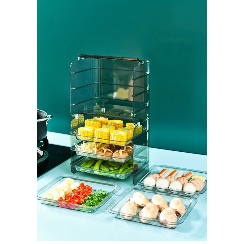 Stackable Food Storage Tray Steamboat Organizer Multi-functional  Kitchen Fruit Organiser Meat Vegetable Neat