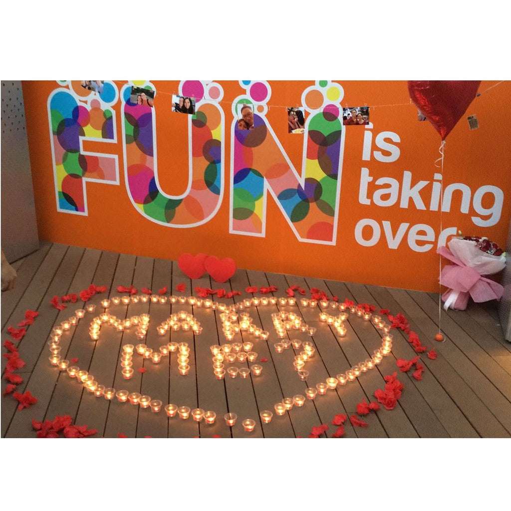 Tealight candles flower petals for Valentine, proposal / surprise / confession