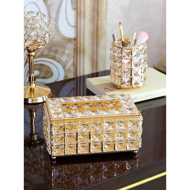 Copy of Crystal Tissue Box European Style Household Toilet Paper Napkin Holder Organizer Box Luxury High-End Paper Extraction