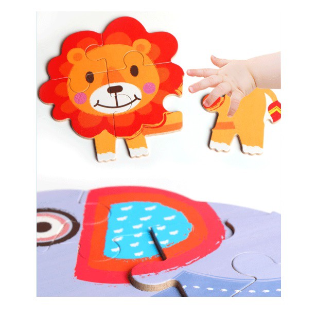 6-in-1 Jigsaw Cartoon Puzzle Games for Baby Toddler Early Education Tin Box Gift Educational Toy Cognitive Learning Anim