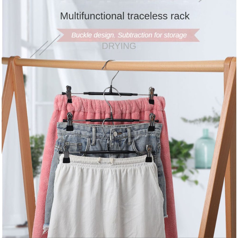 Copy of 20Pcs of Strong Non Slip Clothing Black Hanger with Clip for Pants Skirt Bottom Nano-upgrade Strong Clamping Force