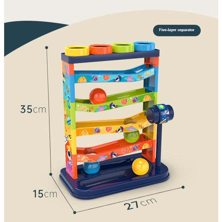 5 Layer Ball Drop Roll Swirling Tower Run with Swirling Ramps & 4 Balls Children Baby Development Educational Kids Toys