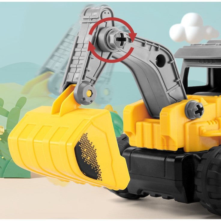 Kids DIY Remote Control Excavator Bulldozer Car Toy Truck Construction Vehicle Movable