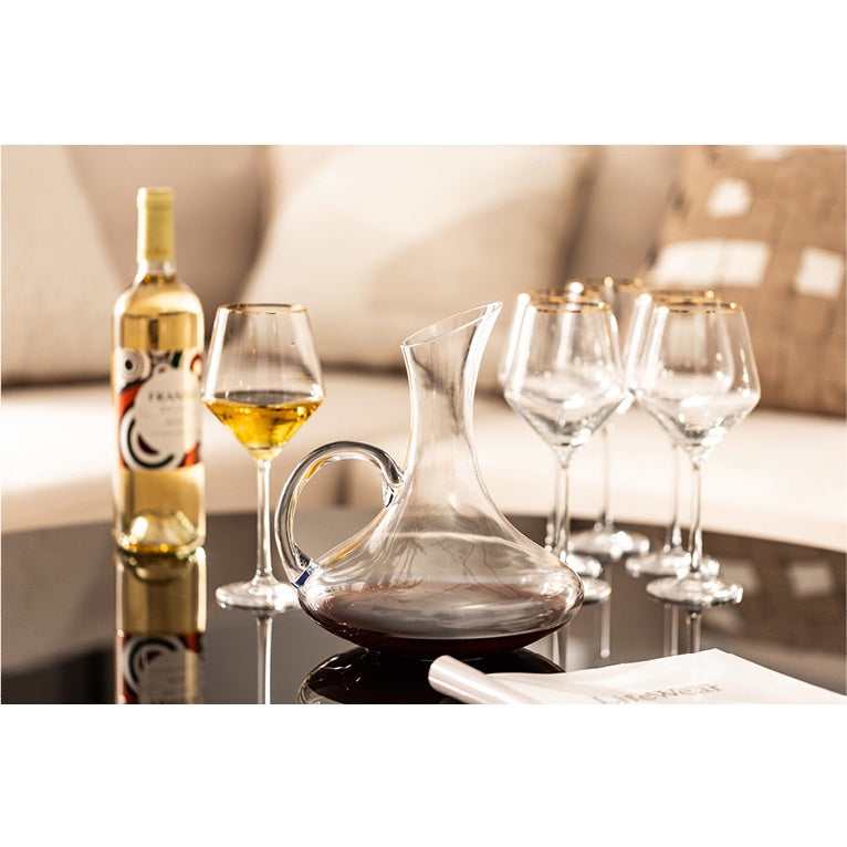 1500ML Decanter Crystal Transparent Handmade  Red Wine Brandy Champagne Glasses Decanter Bottle Jug Pourer Aerator
