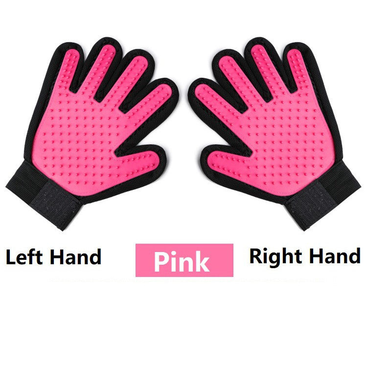 L+R Hand Pet Glove Cat Dog Grooming Hair Brush Remover Deshedding