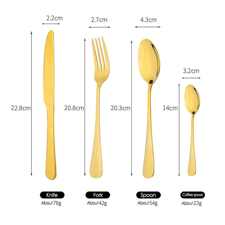 24 Pcs Stainless Steel Cutlery Set Table Knife Fork Spoon Kitchen Tableware Silverware Sets Made Of High Quality Grade