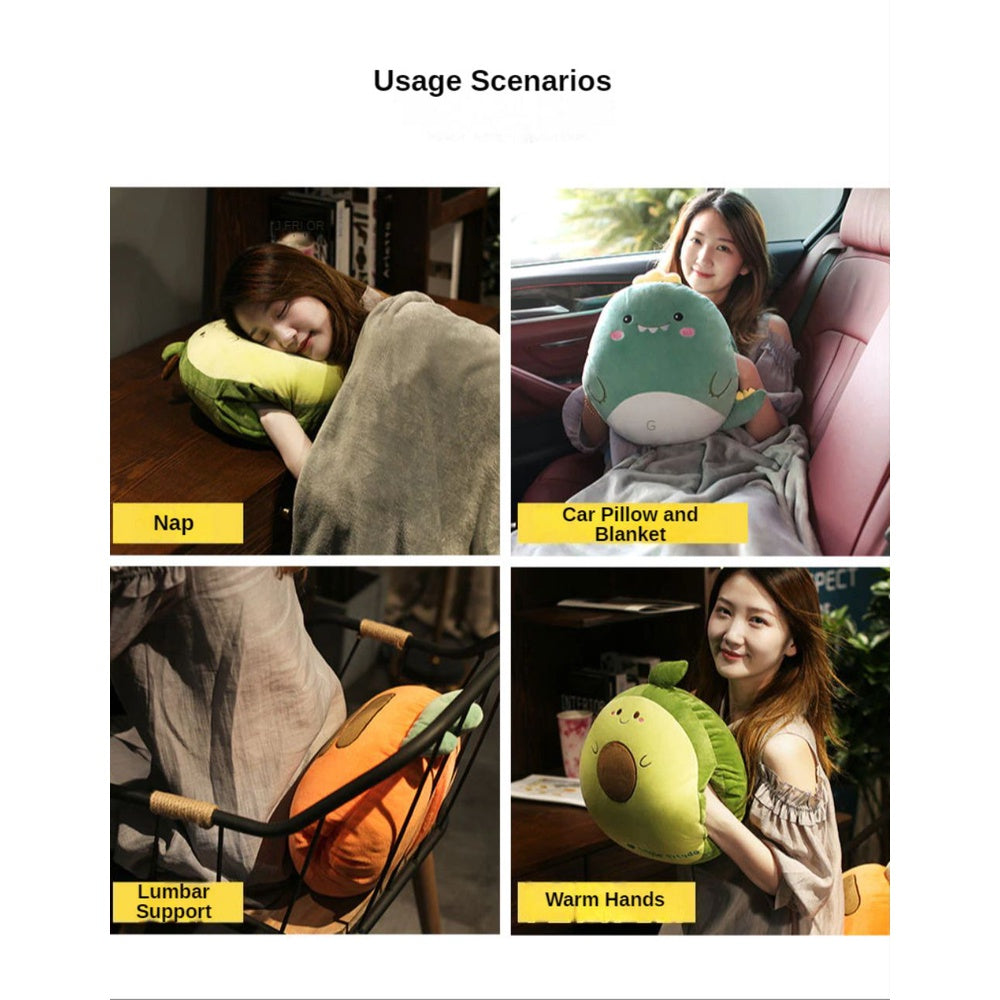 Copy of 3in1 Cute Animal Pillow Cartoon Hand Warmer With Blanket Office Nap Pillow Multi-Functional Cushion Plush Toy