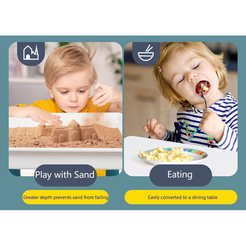 Multipurpose Children Kids Building Block Toy Table Chair Study Desk Storage