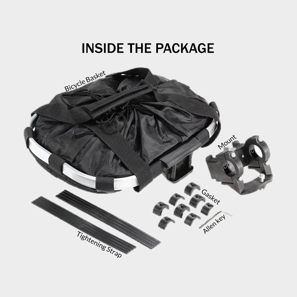 Detachable Bicycle Front Basket Bag Pouch Holder w/ Handlebar Mounting for Cycling, Riding, and Carrying Pets and Goods