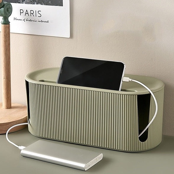Desktop Cable Storage Organiser Management Box Organizer Extension Computer Wire Socket Plug Charger Plastic Safety