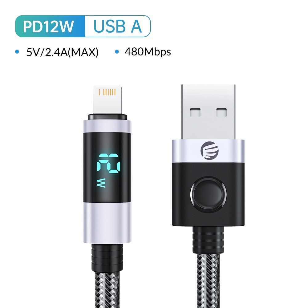 ORICO USB C To Lightning Charging Cable C Port Data Cord PD29W Fast Charger Wire With Digital Display For Mobile Phones