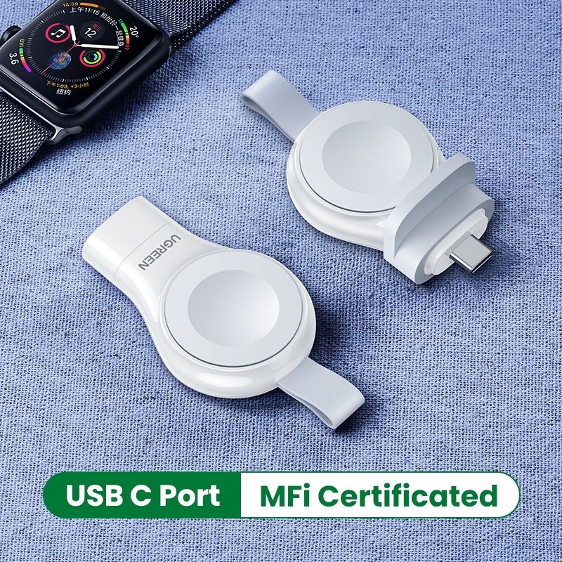 UGREEN Portable Magnetic Charger for Watch, Wireless Portable Watch Charger Travel Cordless MFi Certified Cableless