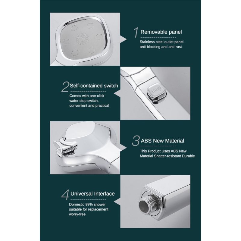 4 Modes Bath Shower High Pressure Adjustable Lightweight And Durable Shower Head Water-Saving Designer Shower Spray