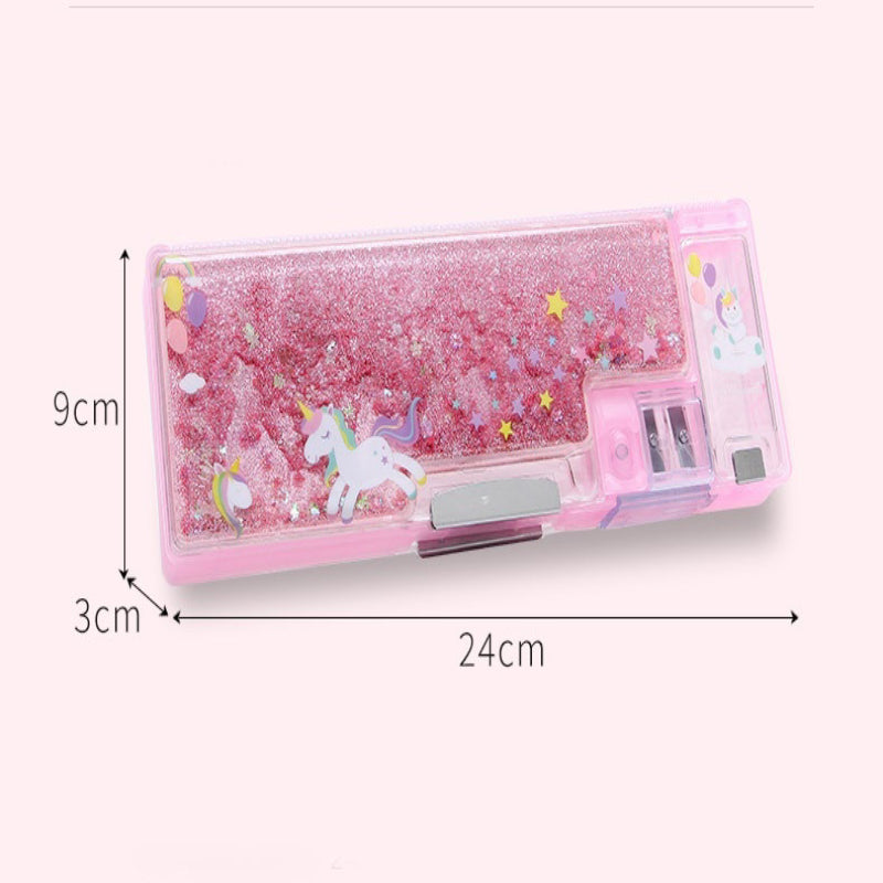 Quicksand Stationery Box Girls Primary School Princess Cute Children Pencil Box Girls Kids School Organizing Pencil Case