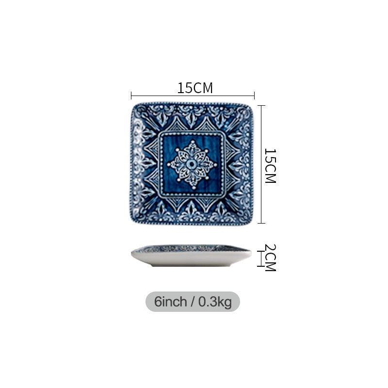 Flat Ware Household Bowl Nordic Ceramic Plate Dishes Creative Personalized Dishes Baked Rice Bowl Nordic Style Plate