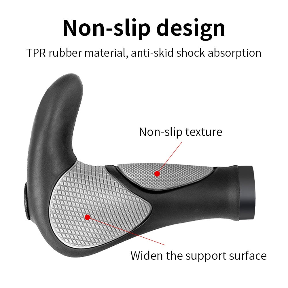 Pair of Comfortable Soft Palm Print Bicycle Handle Grip Ergonomic Bike Handlebar Cycling Durable Anti-slip Rubber Grip