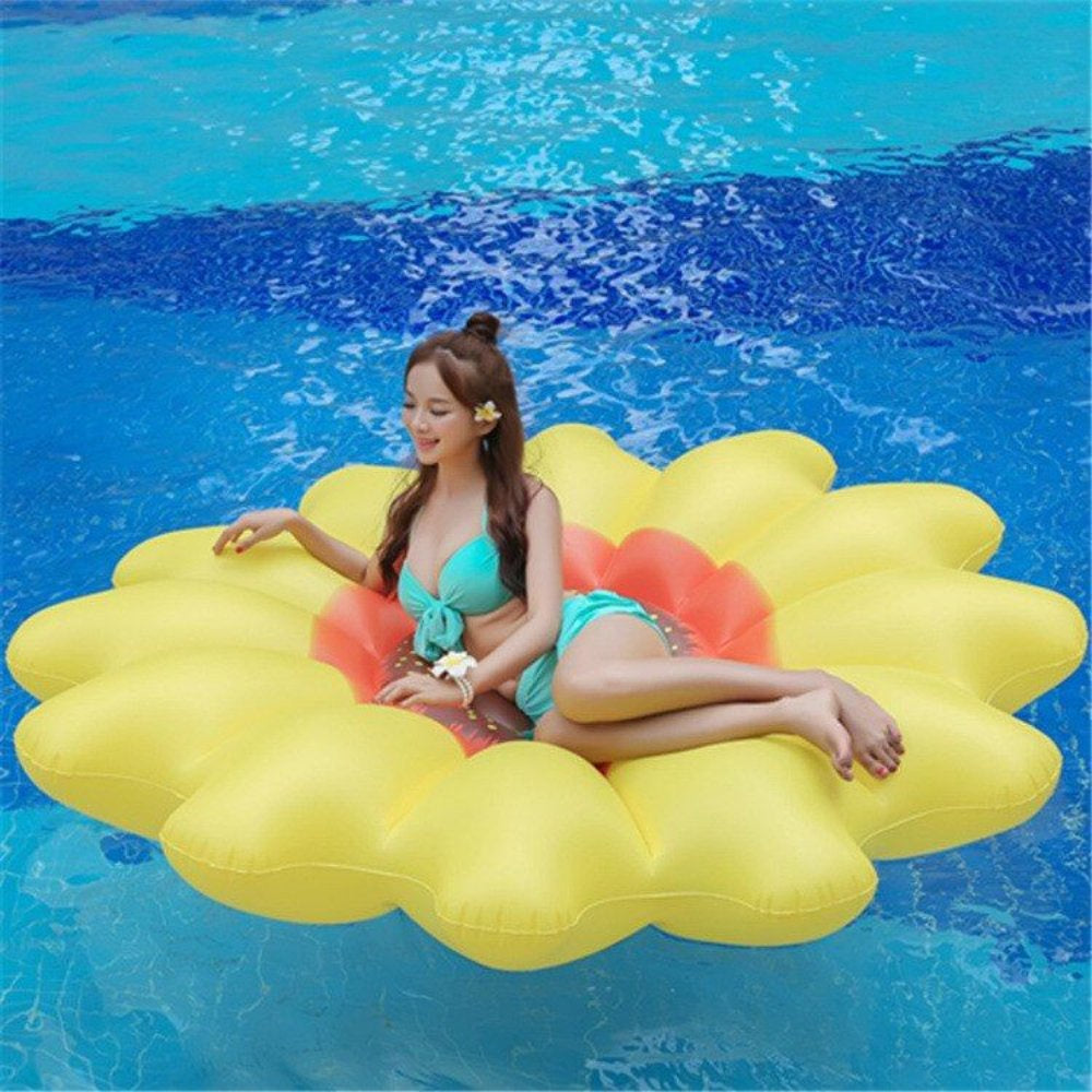Giant Sunflower Floatie Beach Inflatable Yellow Float Lounge Swimming Pool Party Air Mattress