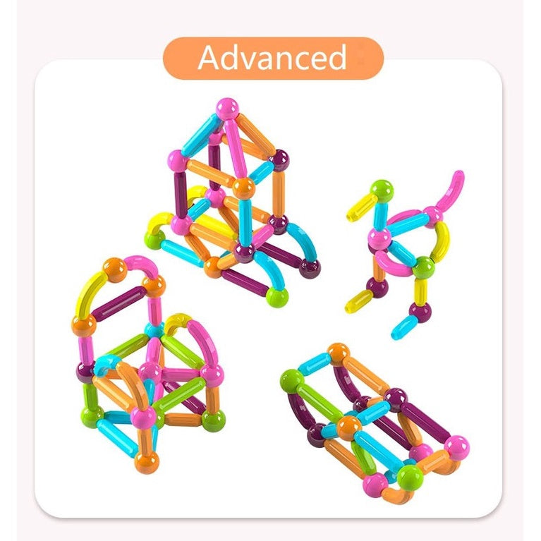 Magnetic Rods Set Building Blocks Sticks Magnet Puzzle Magnetic Sticks Construction Set STEM Educational Toy For Infants