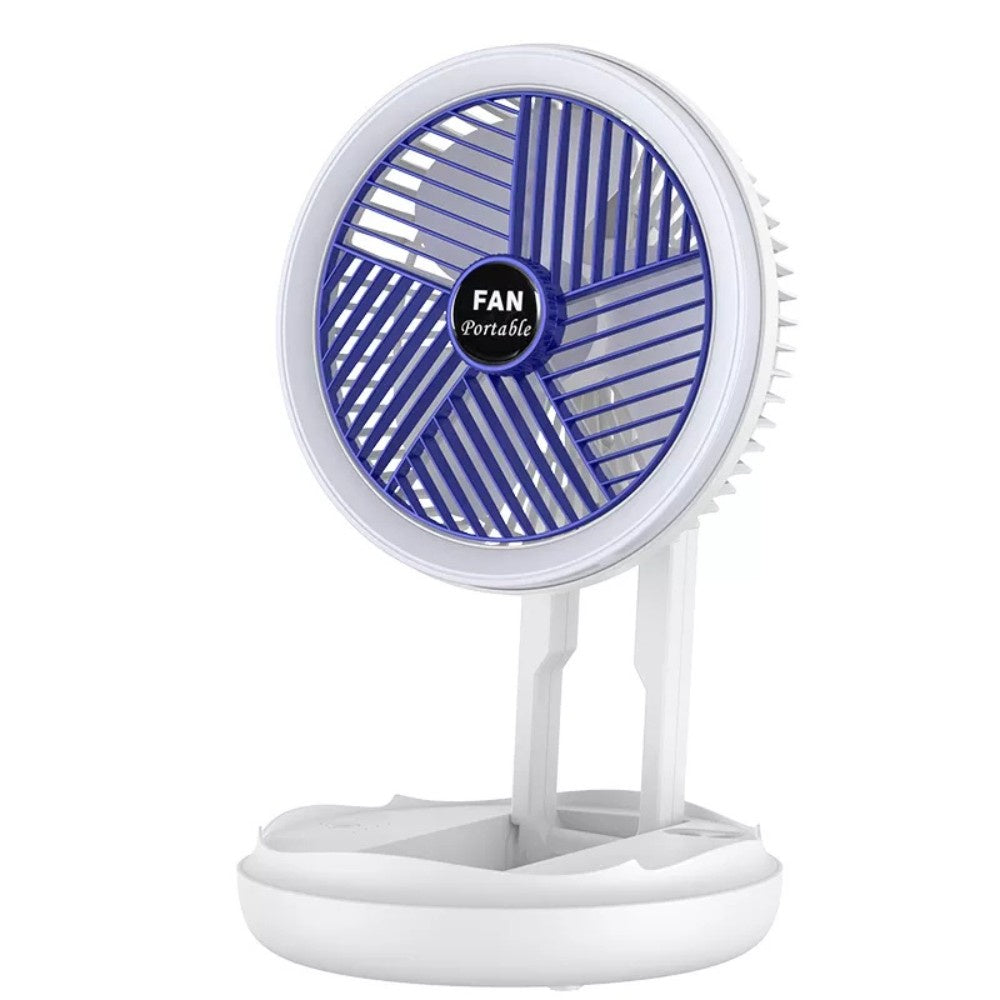 4 In 1 Rechargeable Fan Cooling Fan Portable Desktop 1500mAh Telescopic Folding Fan Table Handheld Folding 4 Speed Fan