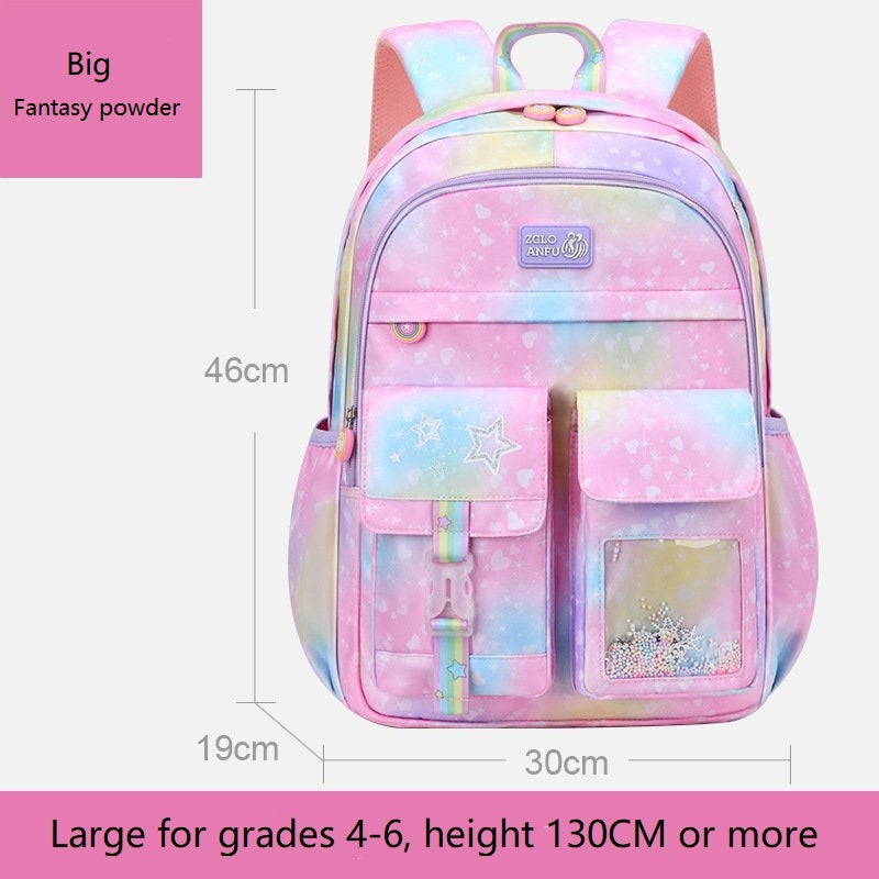 Elementary School Bag Cute Female Ridge Protection Gradient Backpack Waterproof Children's Backpack Bags For Kids School
