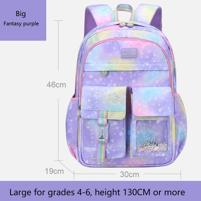 Elementary School Bag Cute Female Ridge Protection Gradient Backpack Waterproof Children's Backpack Bags For Kids School