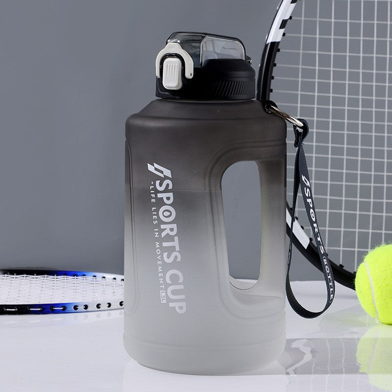 3.78L Gradient Water Bottle with Straw Hold Your Phone Motivational Time Marker Large Wide Mouth Drinking
