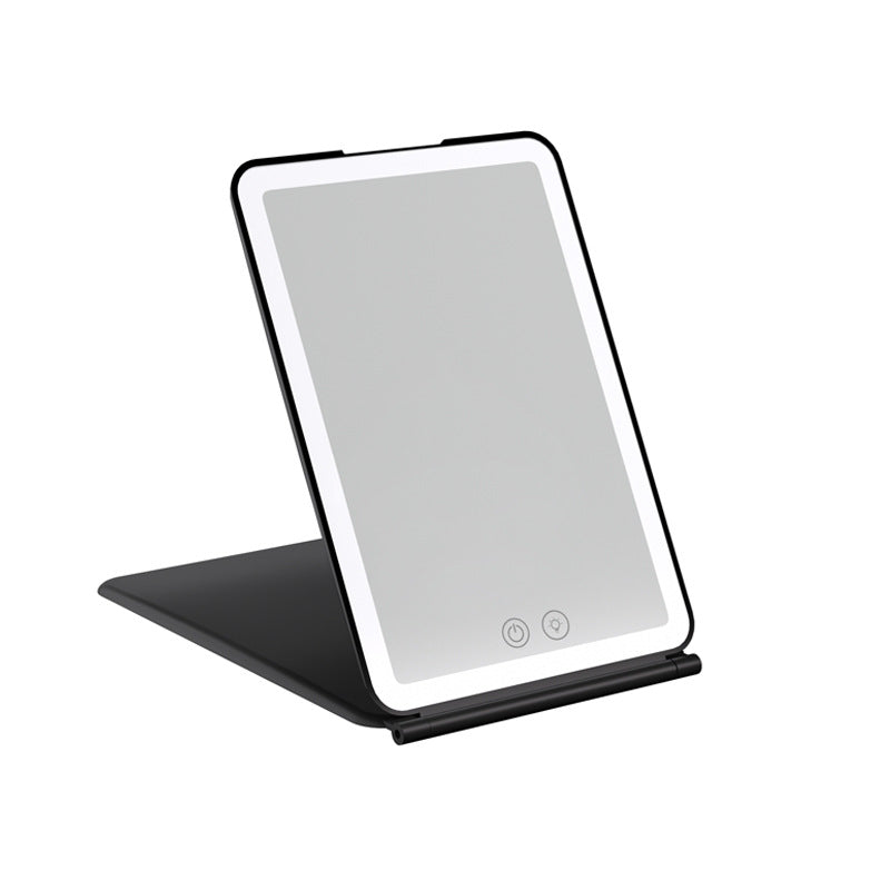 Folding Travel Mirror Lighted Makeup Mirror with 80 LEDs 3 Colors Light Modes USB Rechargeable Mirror Rechargeable Batts
