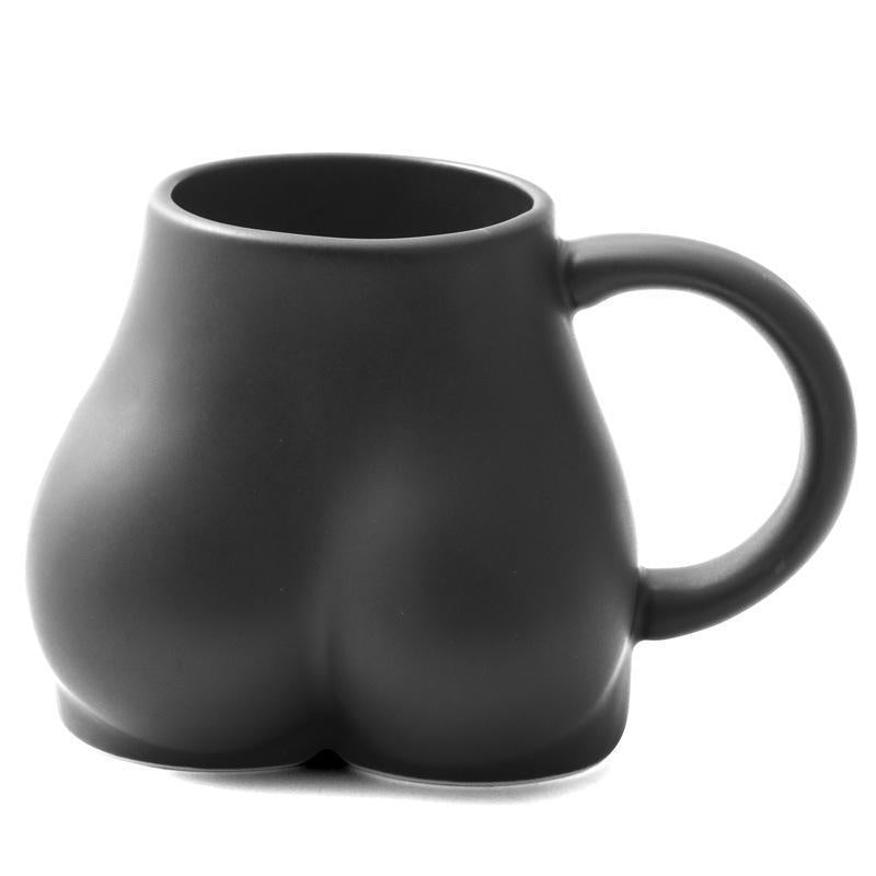 Creative Plump Cup With Sesame Glaze Ceramic Coffee Cup, Fun And Personalized Butt Mug, Niche Design, Korean Minimalist