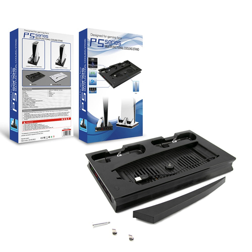 Playstation5 Game Host Multifunctional Cooling Fan Bracket PS5 Handle Console Charging Base Cooler Dock Charging Station