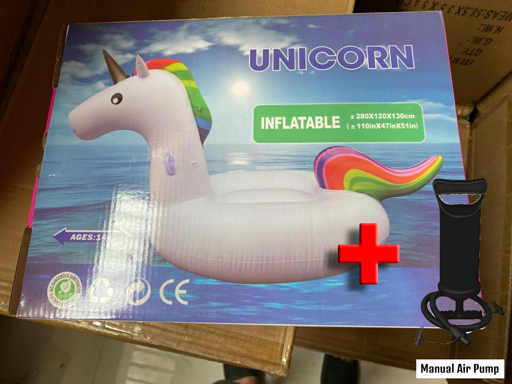 Large floatie beach unicorn inflatable float swimming pool party floats
