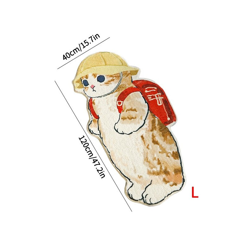 Cartoon Kawaii Cat Carpet Rug Thick Plush Shaggy Fluffy Bedside Carpet Floor Mat Doormat Cute Kid Girl Home Decoration