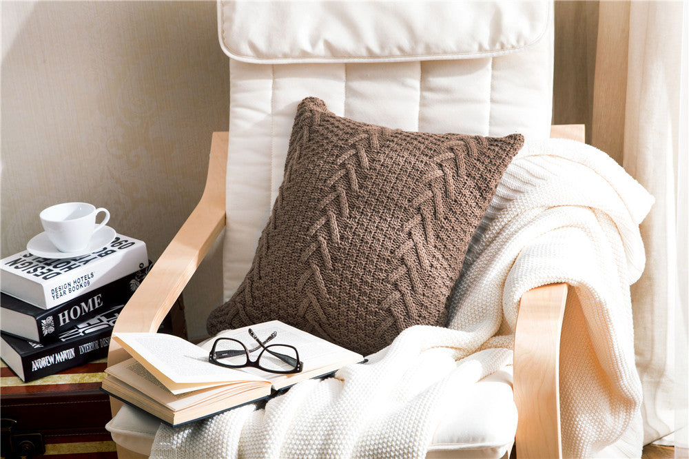 Knitted Cushion Cover 45x45cm Cushion Pillow Cover Sofa Cushion Pillow Throw Cushion with Cover Bedding Pillow CaseCover
