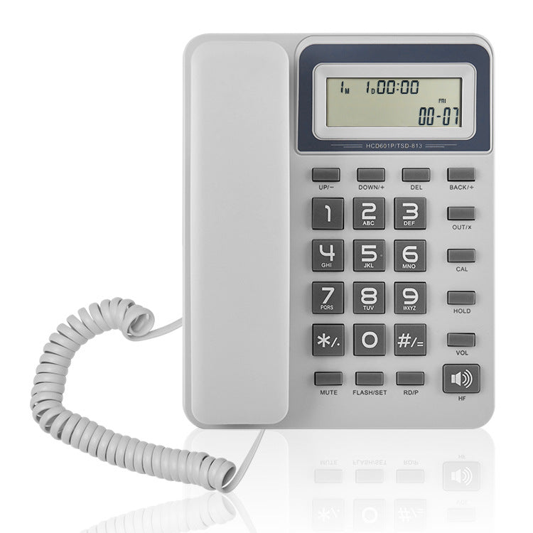 Desktop Corded Landline Phone Fixed Telephone with LCD Display Mute/ Pause/ Hold/ Flash/ Redial/ Hands Free/ Calculator