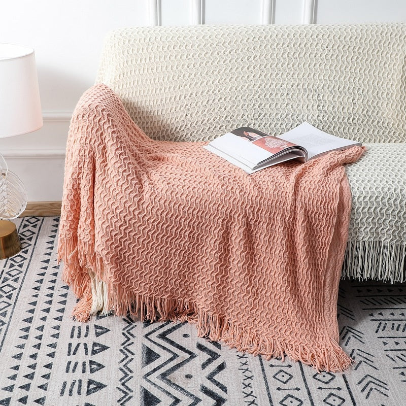 Home Sofa Knitted Blanket Comfortable Blanket Korean Style Throw Soft Blanket Nordic Home Office Blanket