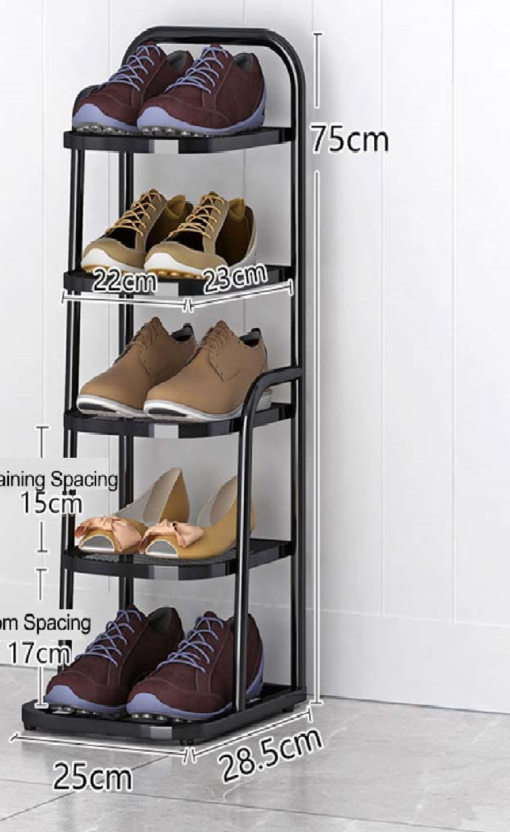 5 Layer Minimalist Enhanced Edition Iron Shoe Rack Storage Upgraded Metal Shoe Rack/ Multi-layer Shoe Rack High Quality