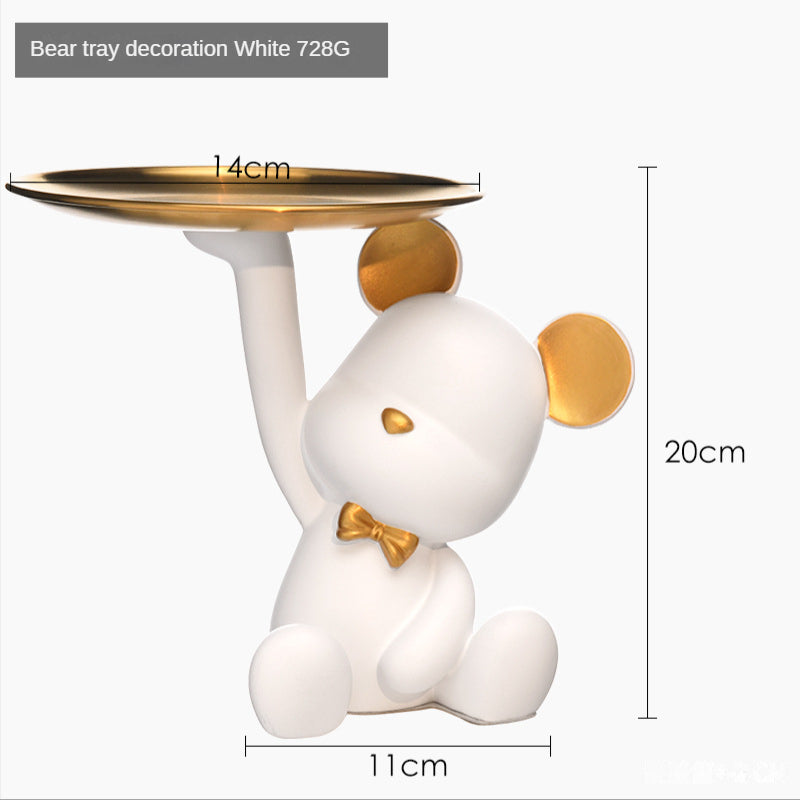 Key Rack/decorative Tray/key Storage Home Decor Ornaments For Living Room Cute Bear Key Holder Fruit Watch Jewelry Plate