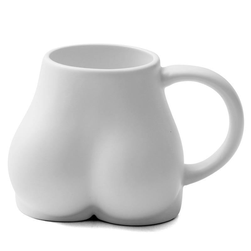 Creative Plump Cup With Sesame Glaze Ceramic Coffee Cup, Fun And Personalized Butt Mug, Niche Design, Korean Minimalist