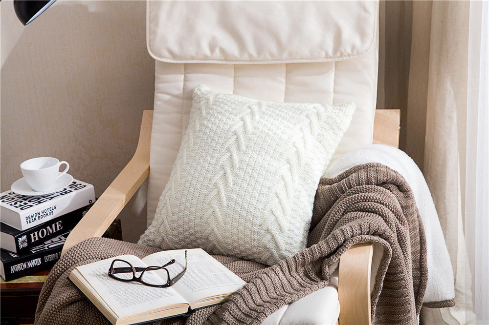 Knitted Cushion Cover 45x45cm Cushion Pillow Cover Sofa Cushion Pillow Throw Cushion with Cover Bedding Pillow CaseCover