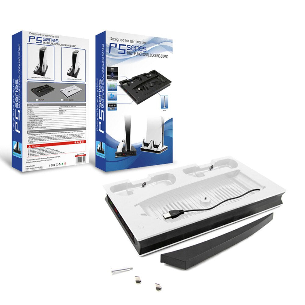 Playstation5 Game Host Multifunctional Cooling Fan Bracket PS5 Handle Console Charging Base Cooler Dock Charging Station