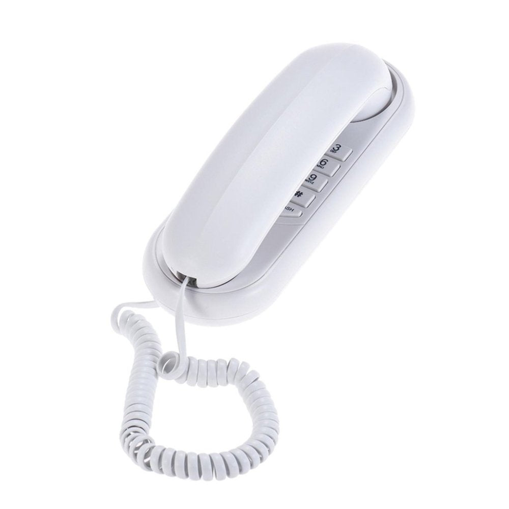 Portable Corded Telephone Phone Pause/ Redial/ Flash Wall Mountable Base Handset for House Home Call Center Office