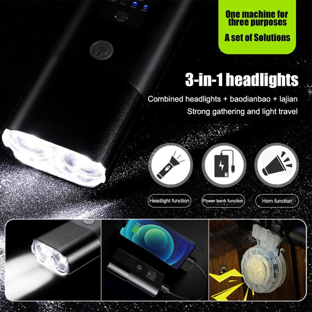 Copy of 800 Lumens Bicycle Light LED USB Rechargeable Headlight 4000mAh Smart Sensor Bike Front Light With Horn Bike Accessories