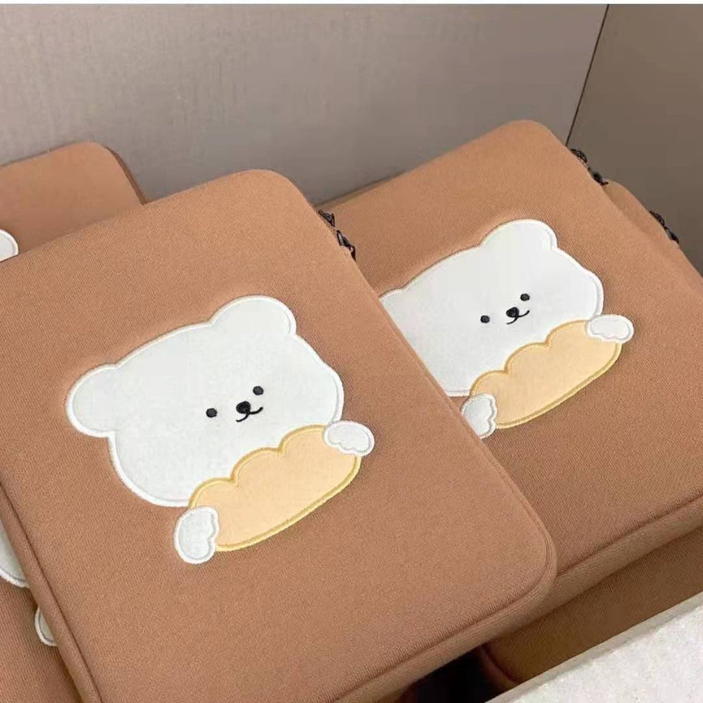 Laptop Bag Korean Style Cute And Fashionable 13 Inch Cute Cat 11 Inch Brown Bear Laptop Liner Bag Soft And Comfortable
