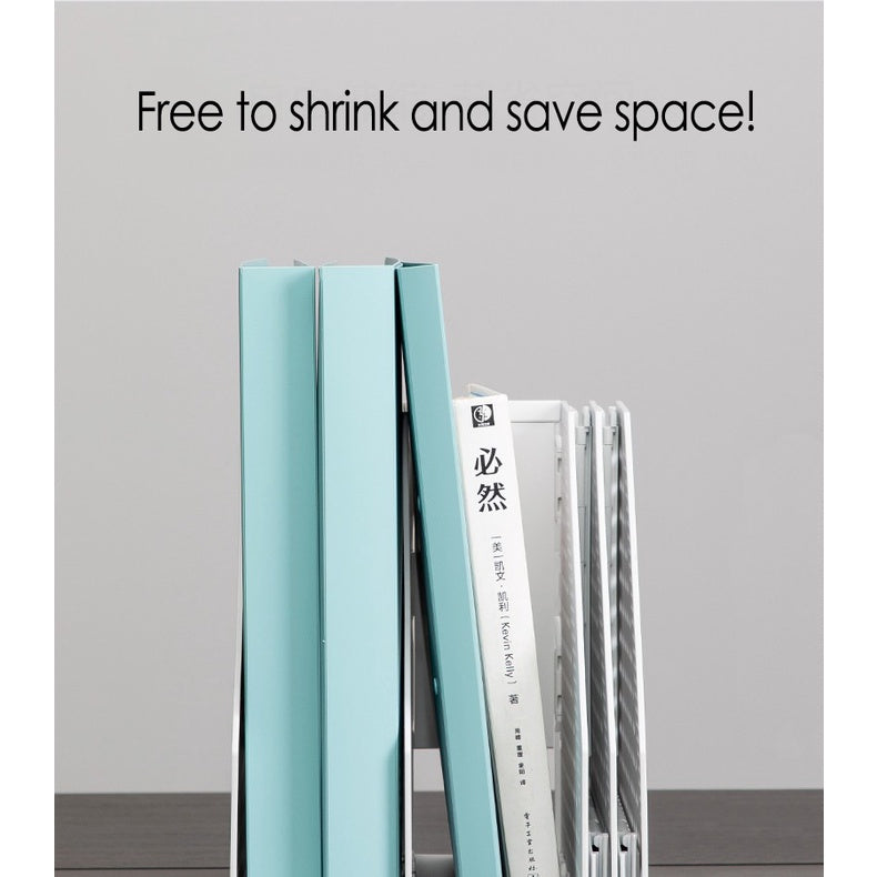 File Box Foldable Storage Box Desk Shelves Book Stand Office Quadruple File Rack Bookshelf Collapsible Book Stand