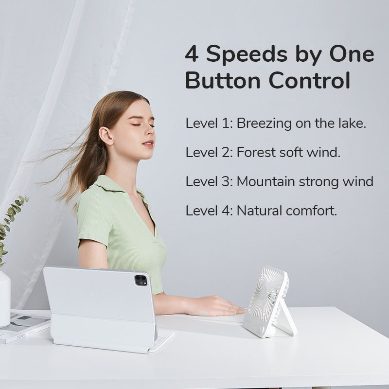 Mini Table Fan USB Rechargeable Portable Desk Fan 4500 mAh Battery Small Personal Desktop Fan Suit For Office Dormitory