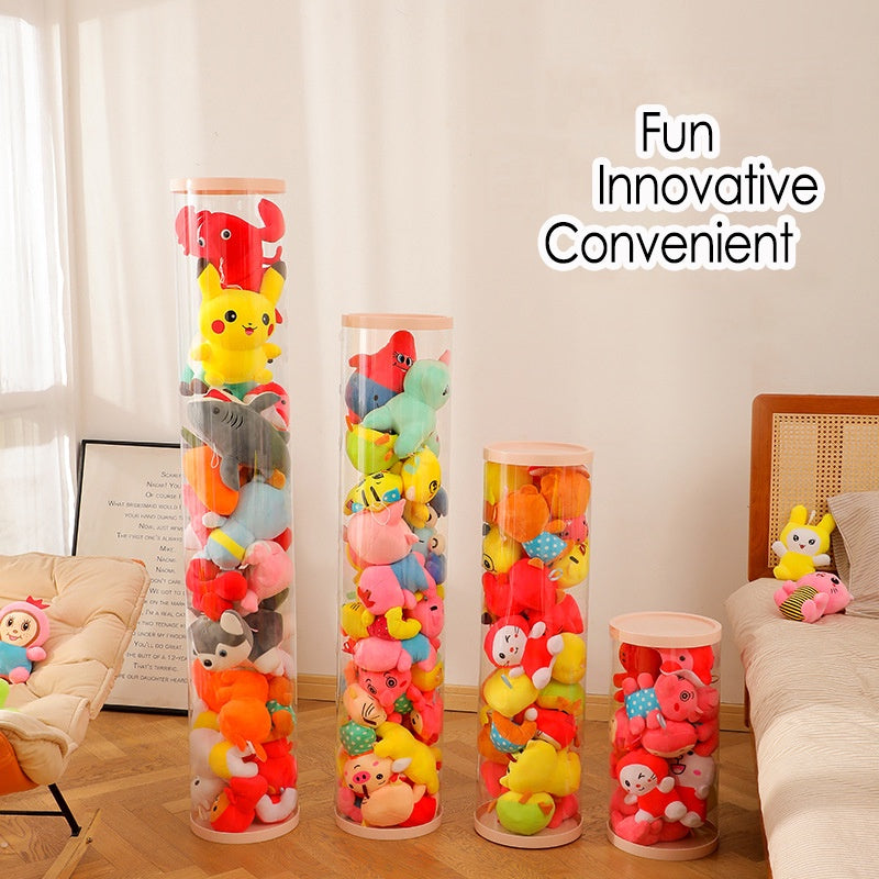 Doll Storage Bucket Soft Toys Container Plastic Storage for Cuddly Toys Transparent PVC Storage Container Basket