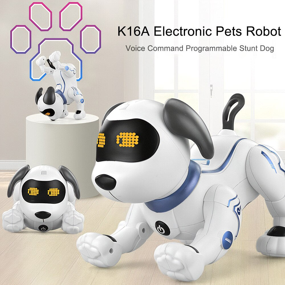 LE NENG TOYS Robot Dog K16A Electronic Pets Stunt Dog Voice Command Programmable Touch-sense Music Song Toy For Kids