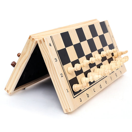 Top Quality Solid Wood Chessboard Magnetic Pieces Wooden Folding Magnetic Chess Set Entertainment Board Games Kids Child